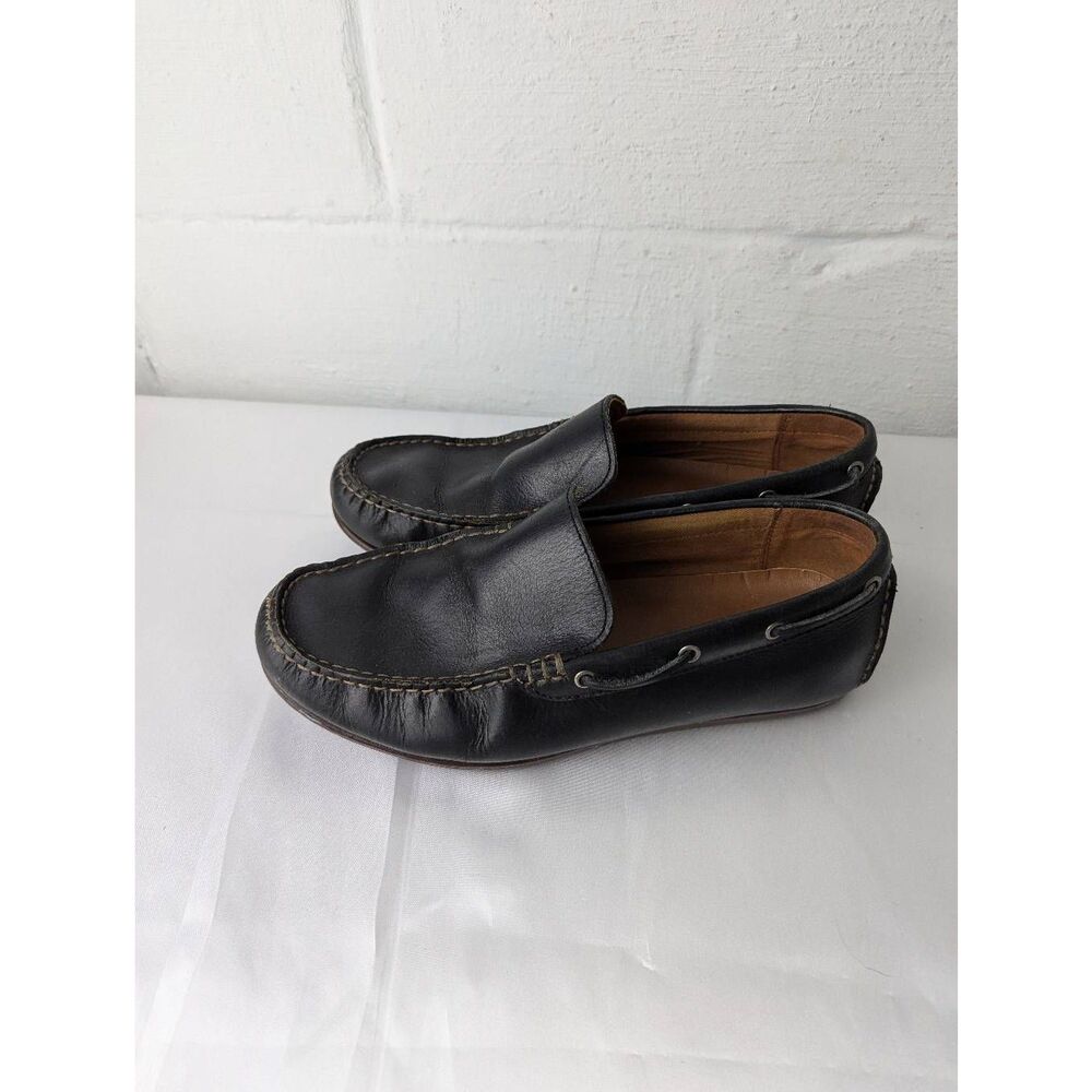 Frye Shoes Mens 9.5 Black‎ Leather Casual Driving Loafers